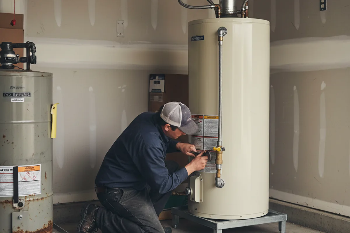 Water heater and shutoff valve replacement in Nemacolin