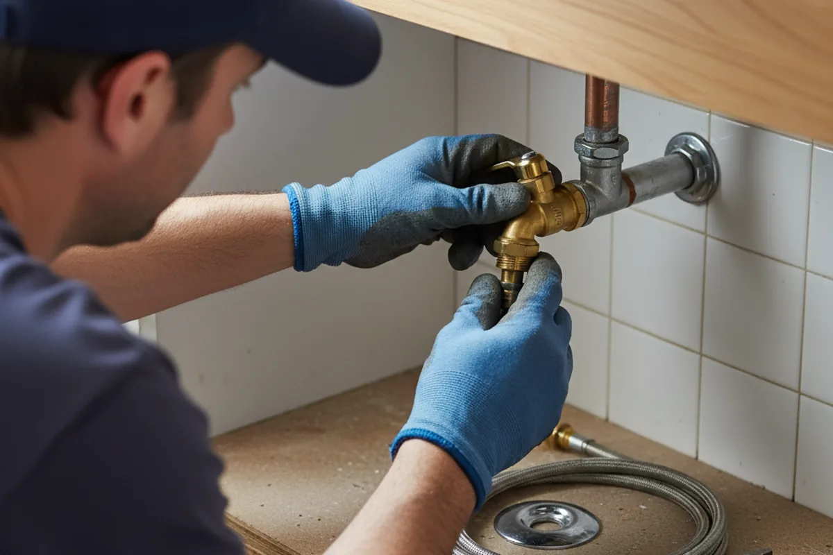 Shutoff valve and fitting work during Emergency Plumbing in Nemacolin